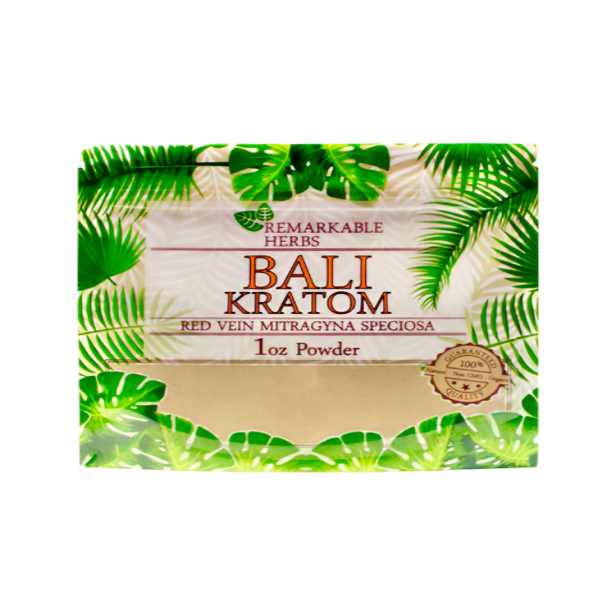 REMARKABLE HERBS KRATOM POWDER 1OZ - BALI RED VEIN - Seven Tech