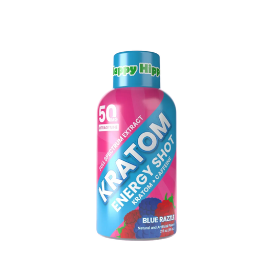 HAPPY HIPPO KRATOM ENERGY SHOT 2FLOZ 50MG - BLUE RAZZLE - Seven Tech