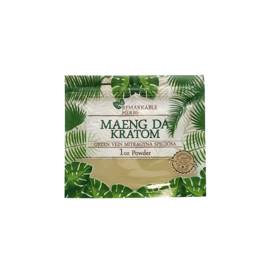 REMARKABLE HERBS KRATOM POWDER 1OZ - MAENG DA GREEN VEIN - Seven Tech