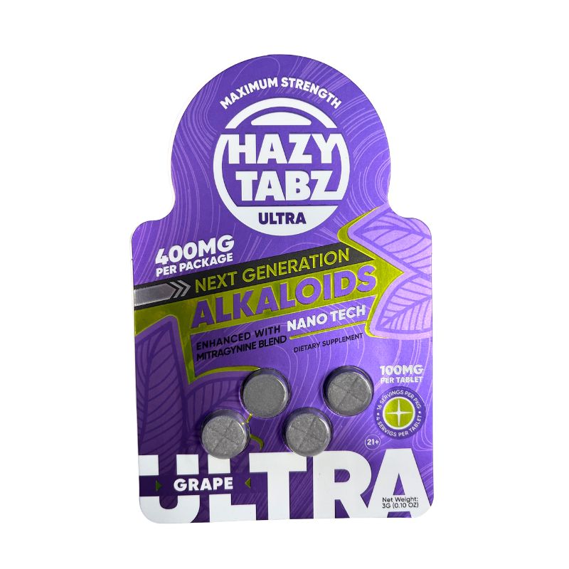 Hazy Tabz Ultra Next Generation Alkaloids Mitragynine Tablets 4ct 100mg Per Tablet