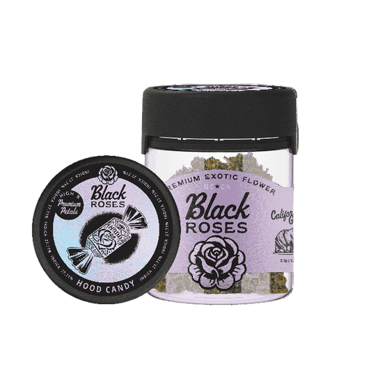 Black Roses Premium Exotic THC-A Flower 3.5g Jar Hood Candy Indica