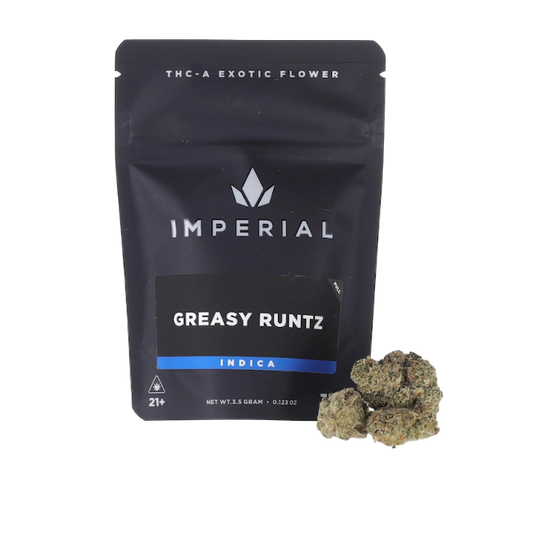 Imperial THC-A Exotic Flower Zaza 3.5g Greasy Runtz Indica