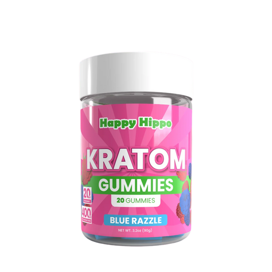 HAPPY HIPPO KRATOM GUMMIES 400MG 20CT - BLUE RAZZLE - Seven Tech