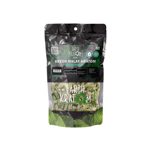 EARTH KRATOM CAPSULES 300CT - MALAY GREEN VEIN - Seven Tech