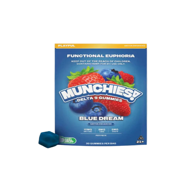 DELTA MUNCHIES FUNCTIONAL EUPHORIA DELTA 9 BOOSTED GUMMIES - BLUE DREAM SATIVA - PLAYFUL 20CT