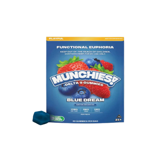 DELTA MUNCHIES FUNCTIONAL EUPHORIA DELTA 9 BOOSTED GUMMIES - BLUE DREAM SATIVA - PLAYFUL 20CT