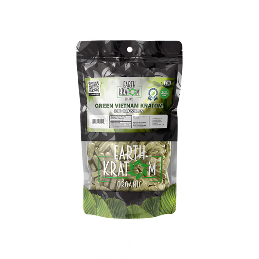 EARTH KRATOM CAPSULES 300CT - VIETNAM GREEN VEIN - Seven Tech