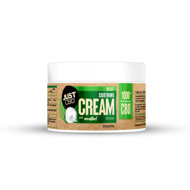 JUST CBD RELIEF SOOTHING CREAM JAR - 1000MG 8OZ MENTHOL - Seven Tech