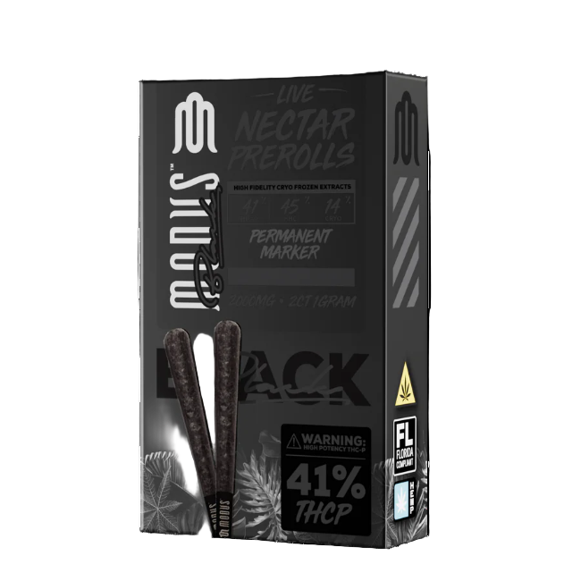 Modus Black Live Nectar 2ct 1g Pre-Rolls Permanent Marker Indica