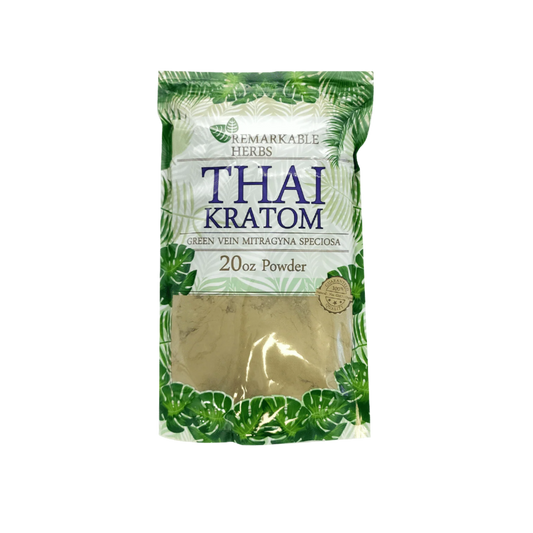 REMARKABLE HERBS KRATOM POWDER 20OZ - THAI GREEN VEIN - Seven Tech