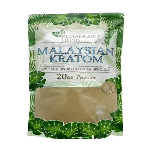 REMARKABLE HERBS KRATOM POWDER 20OZ - MALAYSIAN GREEN VEIN - Seven Tech