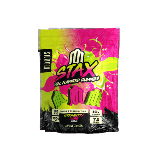 Modus Stax Dual Flavored Delta 8 & 9 + THC-H + THC-P 10000mg Gummies Strawberry x Kiwi Sativa