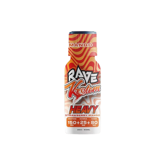 RAVE KRATOM HEAVY 2OZ - STRAWBERRY MANGO (KRATOM 150MG + KANNA 25MG + GABA 80MG)