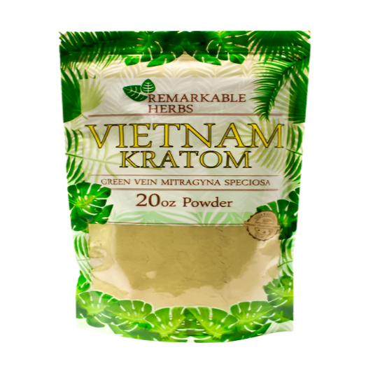 REMARKABLE HERBS KRATOM POWDER 20OZ - VIETNAM GREEN VEIN - Seven Tech