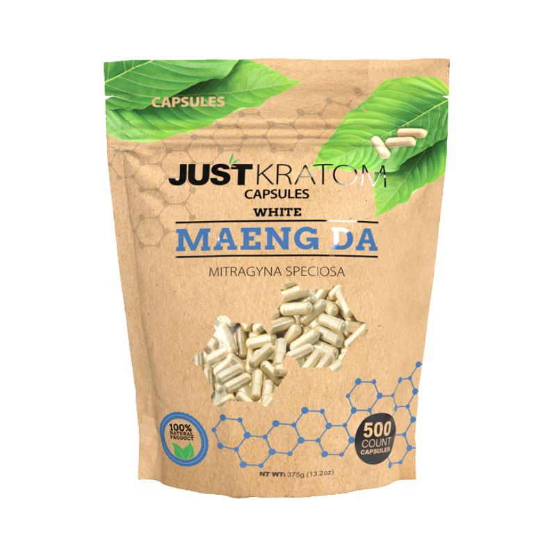 JUST KRATOM CAPSULES  - MAENG DA WHITE VEIN - mitragyna speciosa capsules