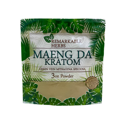 REMARKABLE HERBS KRATOM POWDER 3OZ - MAENG DA GREEN VEIN - Seven Tech
