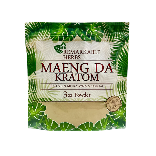REMARKABLE HERBS KRATOM POWDER 3OZ - MAENG DA RED VEIN - Seven Tech