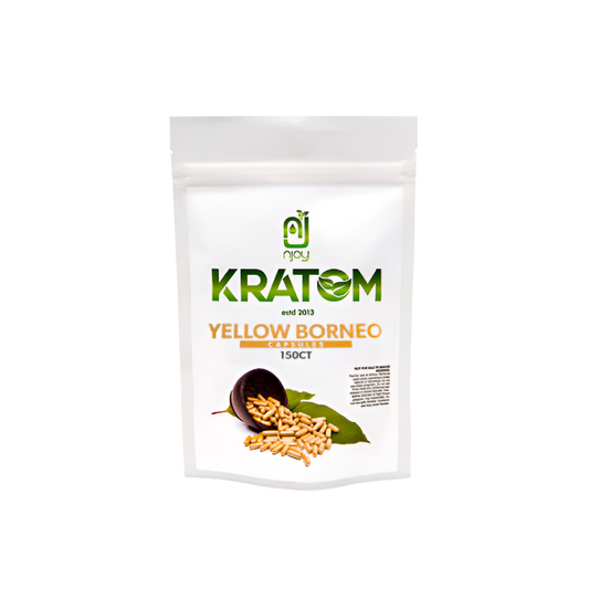 NJOY KRATOM CAPSULES 150CT - BORNEO YELLOW VEIN - Seven Tech