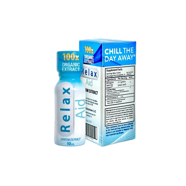 RELAX AID KRATOM EXTRACT SHOT 10ML – 100X - Seven Tech