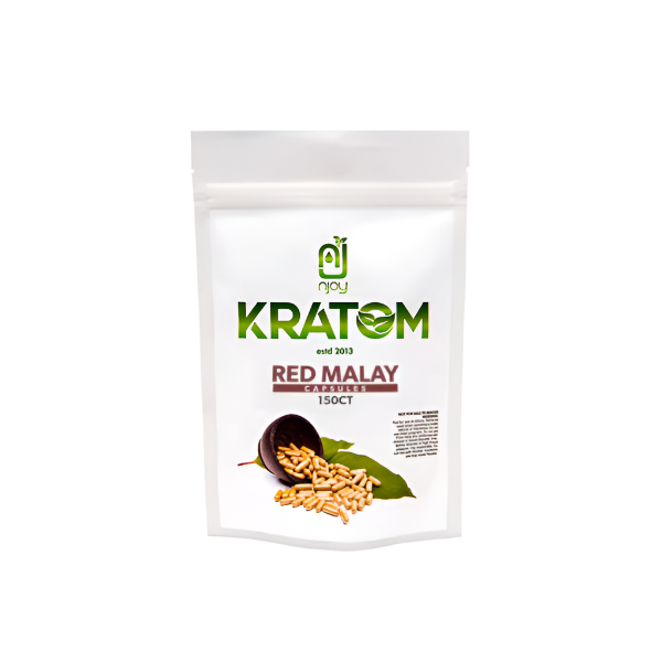 NJOY KRATOM CAPSULES 150CT - MALAY RED VEIN - Seven Tech