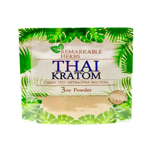 REMARKABLE HERBS KRATOM POWDER 3OZ - THAI GREEN VEIN - Seven Tech