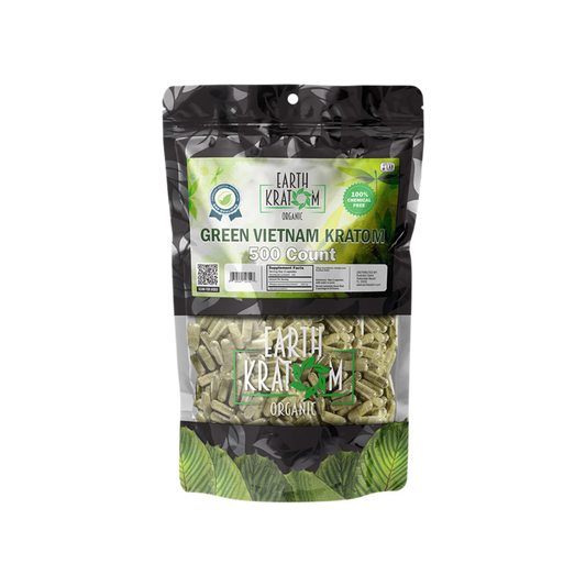 EARTH KRATOM CAPSULES 500CT - VIETNAM GREEN VEIN - Seven Tech