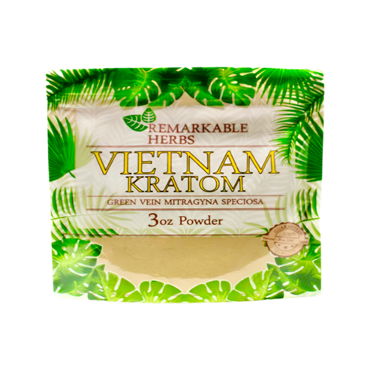 REMARKABLE HERBS KRATOM POWDER 3OZ - VIETNAM GREEN VEIN - Seven Tech