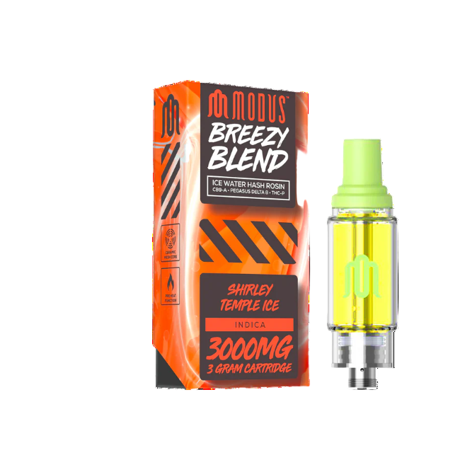 Modus Breezy Blend 3g 3000mg Cartridge Shirley Temple Ice Indica