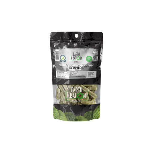 EARTH KRATOM CAPSULES 65CT - BORNEO WHITE VEIN - Seven Tech