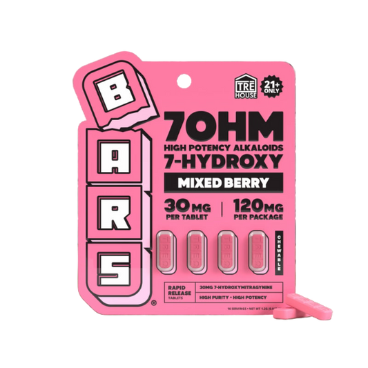 TRE House BARS 7-Hydroxy Mixed Berry 120mg 4ct 30mg Per Tablet