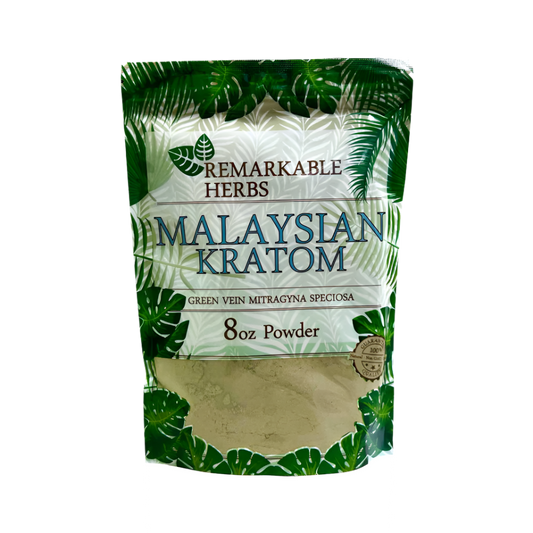 REMARKABLE HERBS KRATOM POWDER 8OZ - MALAYSIAN GREEN VEIN - Seven Tech