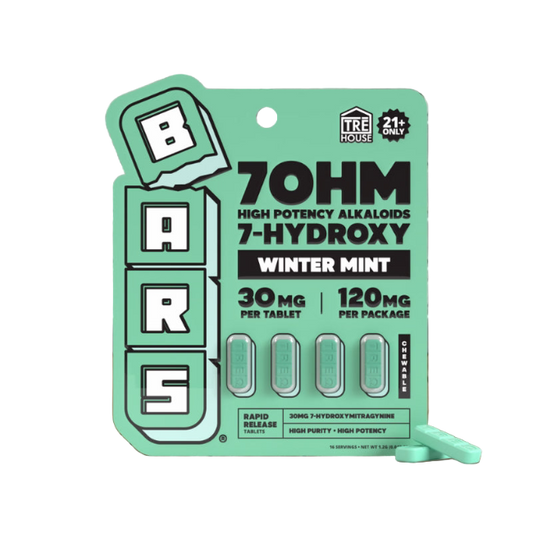 TRE House BARS 7-Hydroxy Winter Mint 120mg 4ct 30mg Per Tablet
