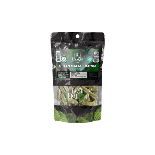 EARTH KRATOM CAPSULES 65CT - MALAY GREEN VEIN - Seven Tech