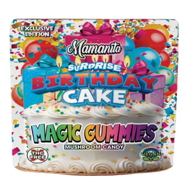 🎁 Mamanita Birthday Cake Magic Gummies Mushroom Candy 10pcs 800mg 8000mg Per Pkg (100% off)