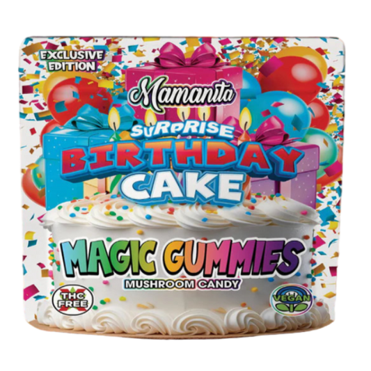 🎁 Mamanita Birthday Cake Magic Gummies Mushroom Candy 10pcs 800mg 8000mg Per Pkg (100% off)