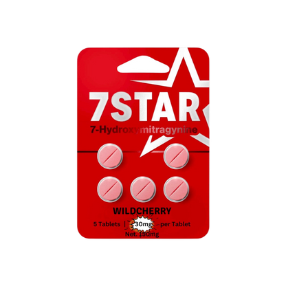 7STAR 7-HYDROXYMITRAGYNINE TABLETS 30MG 5ct - CHERRY - Seven Tech