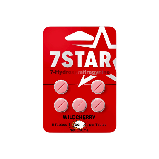 7STAR 7-HYDROXYMITRAGYNINE TABLETS 30MG 5ct - CHERRY - Seven Tech