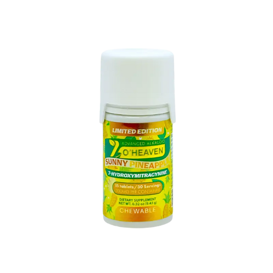 A bottle of Sunny Pineapple chewable tablets.