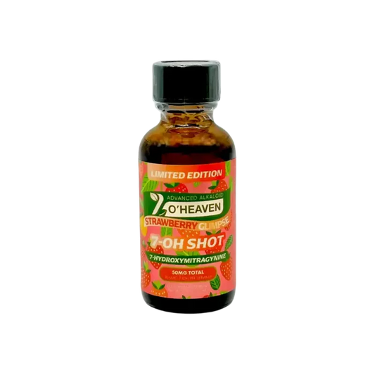 7 O'Heaven 7-Hydroxymitragynine Shot Strawberry Glimpse 50mg - Seven Tech