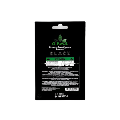 O.P.M.S. KRATOM CAPSULES - BLACK 2CT - Seven Tech