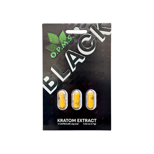 O.P.M.S. KRATOM CAPSULES - BLACK 3CT - Seven Tech