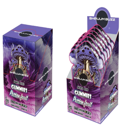 SHRUUMBUZZ AMANITA BLEND GUMMIES 500MG 10CT - PASSION FRUIT