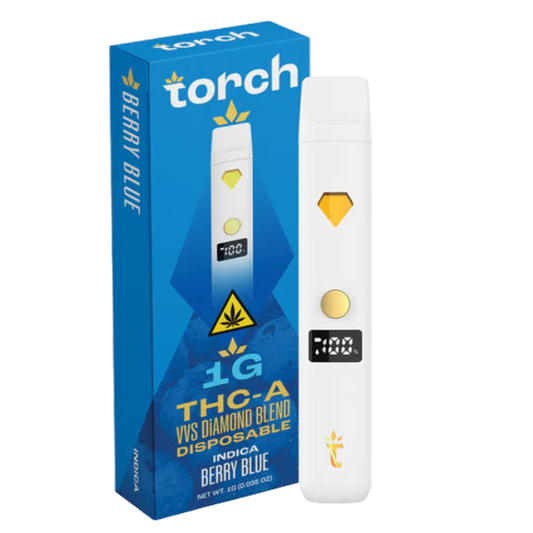 Torch THC-A 1g VVS Diamond Blend Disposable Berry Blue Indica