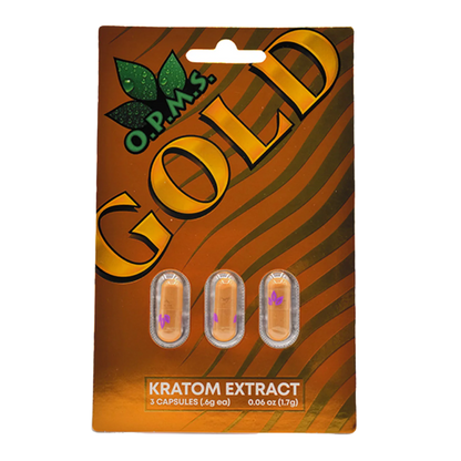 O.P.M.S. KRATOM CAPSULES - GOLD 3CT - Seven Tech