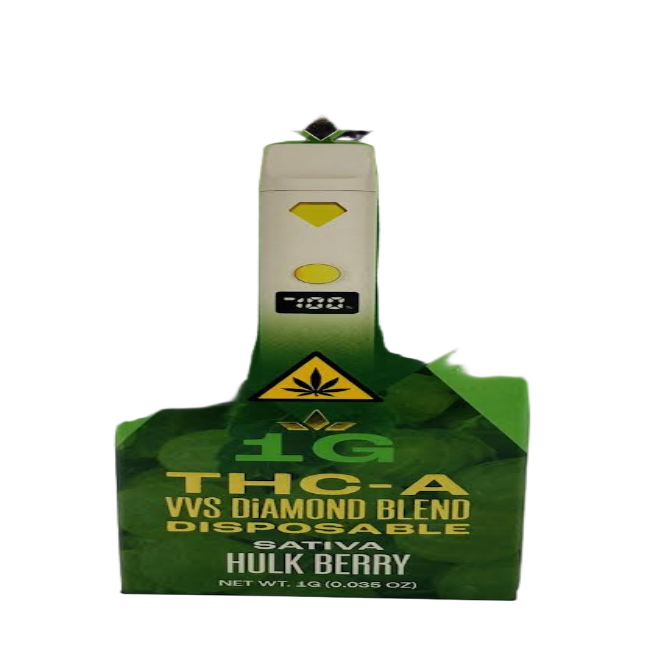Torch THC-A 1g VVS Diamond Blend Disposable Hulk Berry Sativa