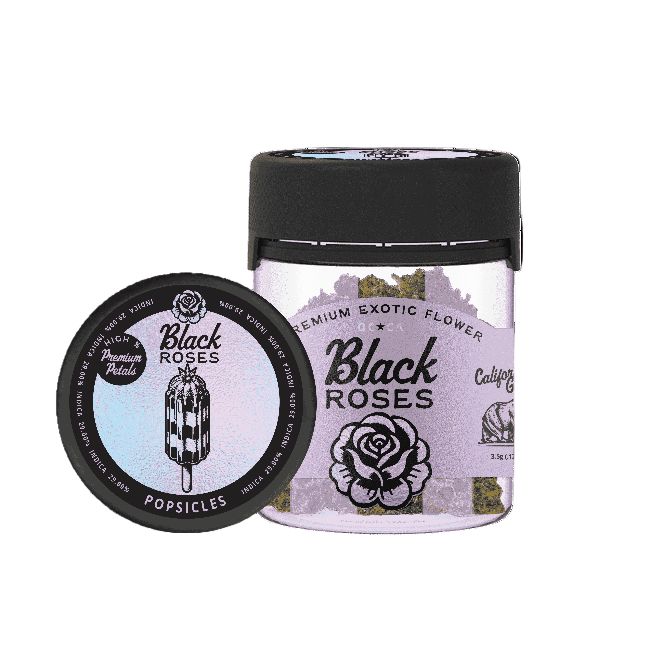 Black Roses Premium Exotic THC-A Flower 3.5g Jar Popsicles Indica