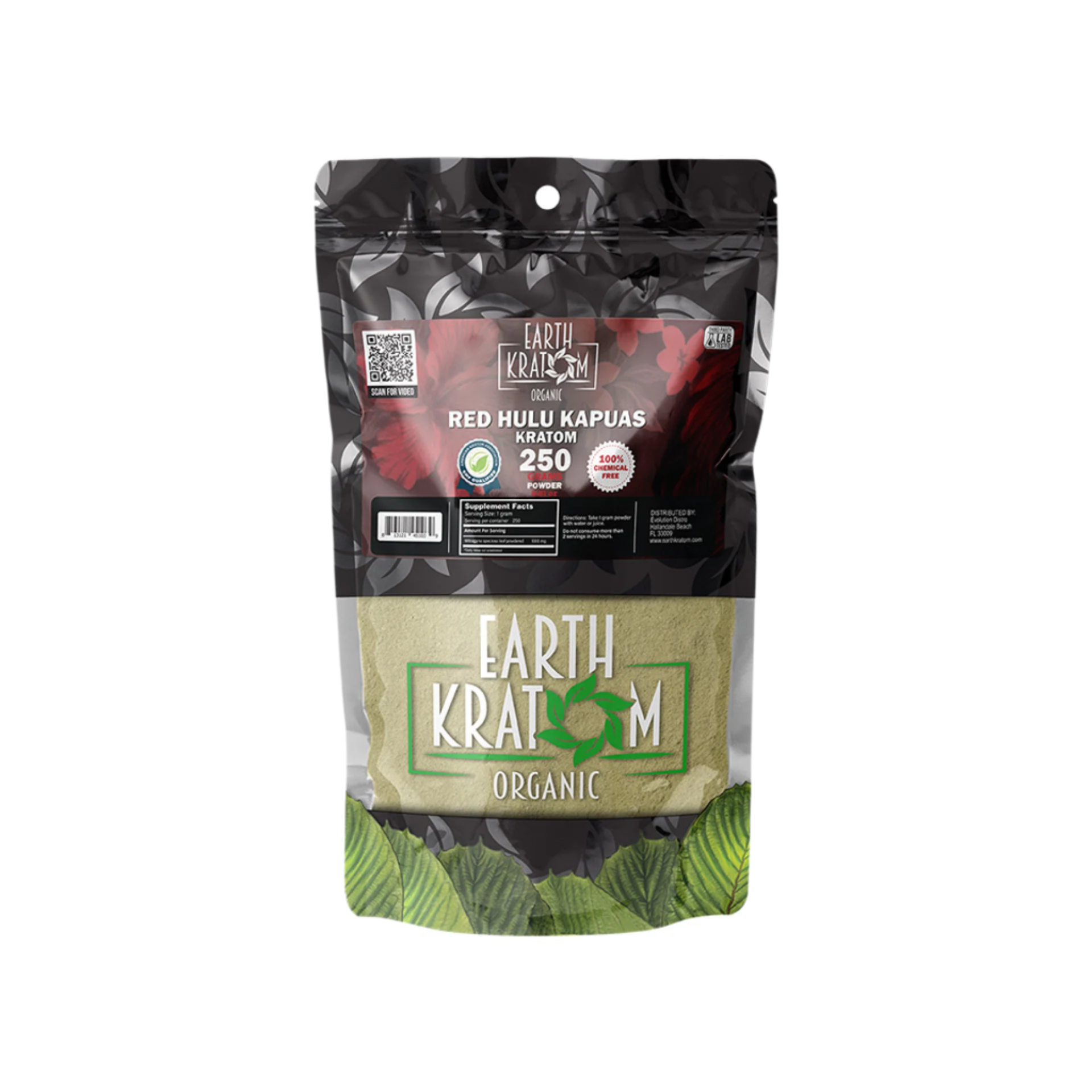 EARTH KRATOM POWDER 250G - HULU RED VEIN - Seven Tech