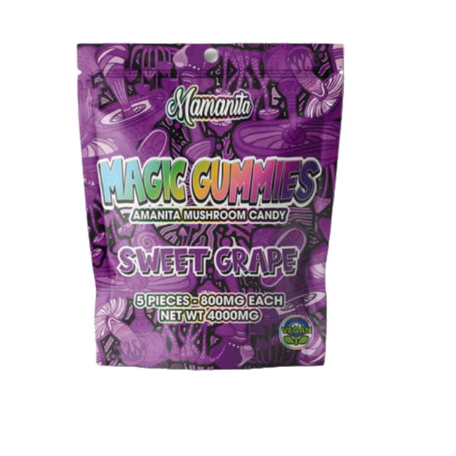 Mamanita Sweet Grape Magic Gummies Mushroom Candy 10pcs 800mg 8000mg Per Pkg