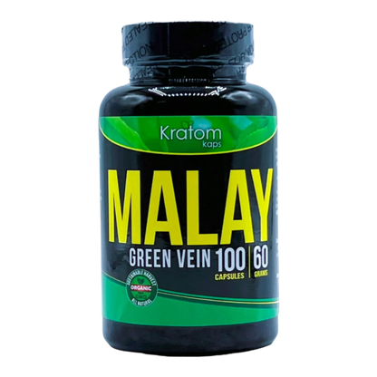 KRATOM KAPS CAPSULES 100CT / 60G - MALAY GREEN VEIN - Seven Tech