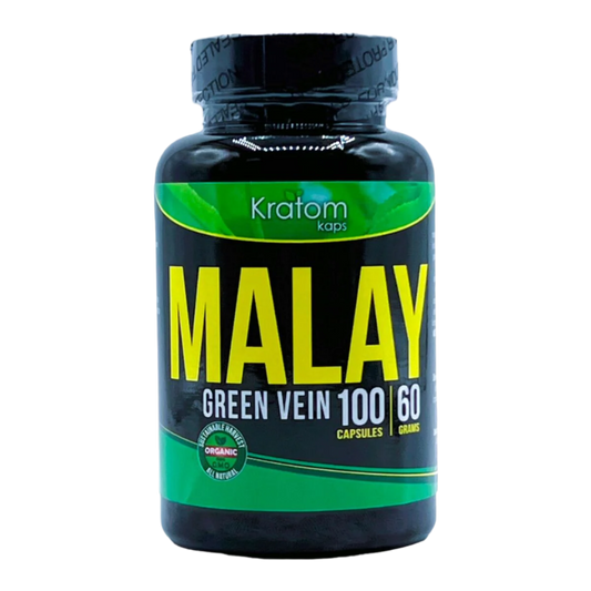 KRATOM KAPS CAPSULES 100CT / 60G - MALAY GREEN VEIN - Seven Tech